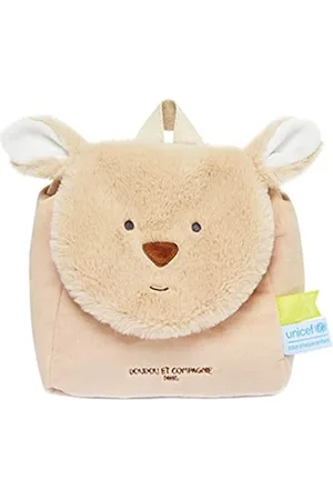 Doudou et Compagnie Sac à Dos - UNICEF - 20 x 20 x 10 Cm - Fermeture Velcro - Sangles Réglables - Beige - Idée Cadeau de Naissance Fille et Garçon - À Partir de 18 Mois - DC3833