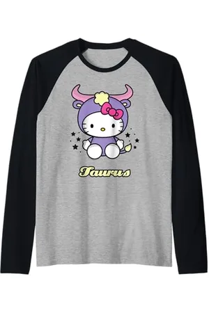 Hello Kitty Signe astrologique Taureau Manche Raglan