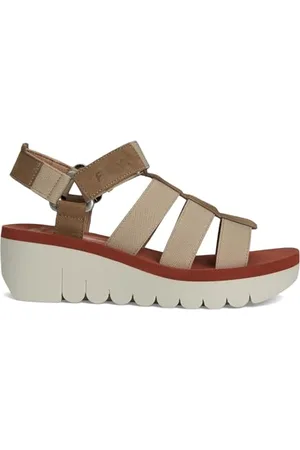 Fly London Femme YOJI198FLY Sandal, Military/Beige/Brick, 41 EU