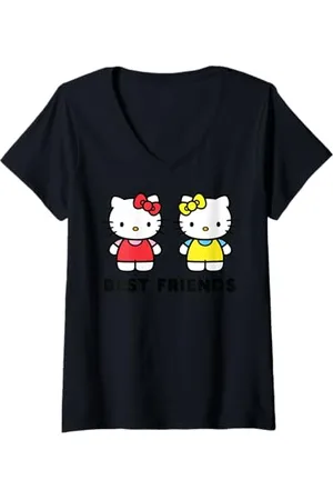 Hello Kitty Femme Les meilleurs amis de T-Shirt avec Col en V