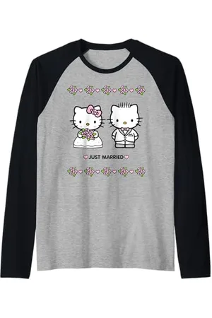 Hello Kitty Vient de se marier Manche Raglan
