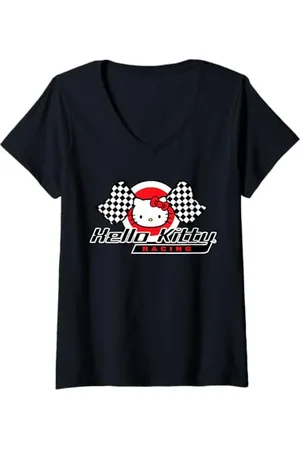 Hello Kitty Femme Racing T-Shirt avec Col en V