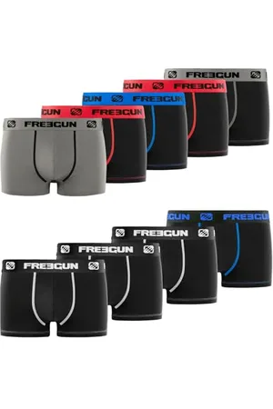 Freegun Boxer Enfant Coton, Calecon Garçon, Confortable et Hypoallergénique (Lot de 9) 8 ans/10 Ans
