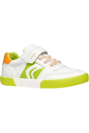 Geox J GISLI Boy D Basket, White/Green Fluo, 33 EU