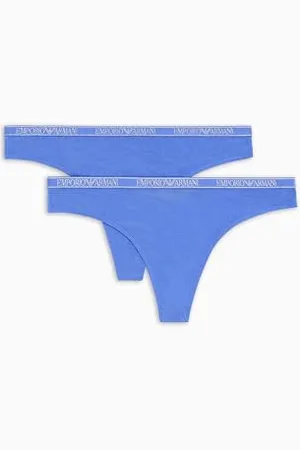 Emporio Armani 2-Pack Thong Strings, Lapis/Lapis, L Femme