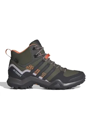 adidas Femme Terrex Swift R2 Mid Gore-TEX Hiking Shoes Chaussures de randonnée, Olive strata/Aurora Black/Amber Tint, 37 1/3 EU