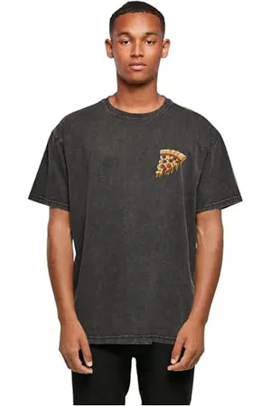 Merchcode Mp0007864-pizza Comic Acid Washed Oversized Tee T-Shirt, , 4XL Hommes