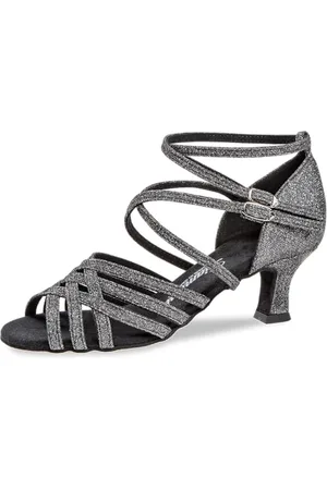 Diamant Femmes Chaussures de Danse 108-036-519 - Brocart Noir/Argent - 5 cm Latino - Taille: UK 9