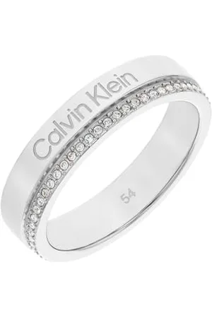 Calvin Klein Bague pour Femme Collection MINIMAL LINEAR en Acier Inoxydable avec des Cristaux - 35000200D
