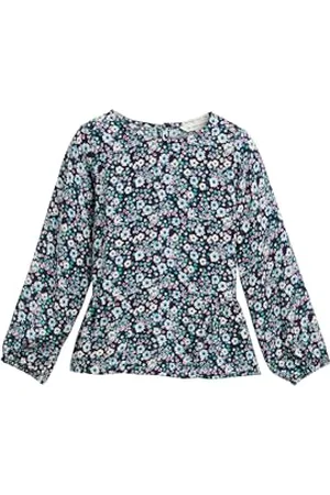 TOM TAILOR 1045130 Blouse, 37131-Imprimé Floral Bleu Multicolore, 104-110 Fille