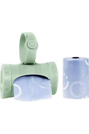 Ubbi Retractable On-the-Go Bag Dispenser for Baby Travel, Nappy Bag Accessory Must Have for Newborns, Helpful Baby Accessory, Green