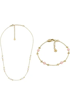 Emporio Armani Femme Collier et Bracelet en Laiton Doré, Ensemble