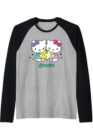 Hello Kitty Signe astrologique Gemini Manche Raglan