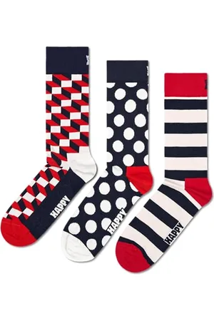 Happy Socks 3-Pack Classic Filled Optic Socks Chaussettes, , 41-46 (Lot de 3) Unisex