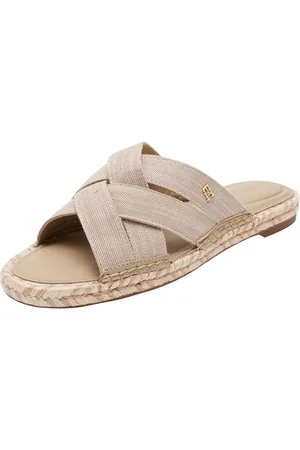 Tommy Hilfiger Espadrilles Femme Chambray Mule Sandales, Beige (Horseradish), 40