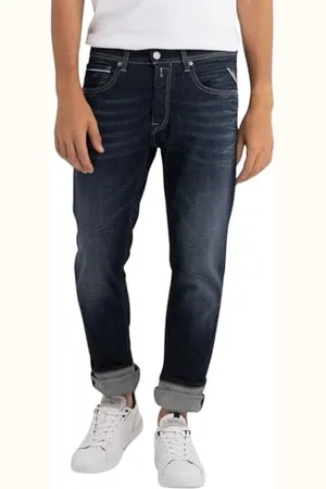 Replay Herren Jeans Grover Straight-Fit Bio, Blau , 29W / 30L