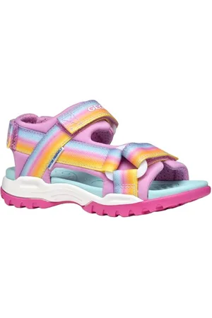 Geox J Borealis Girl A Sandale, DK Pink/Multicolor, 34 EU