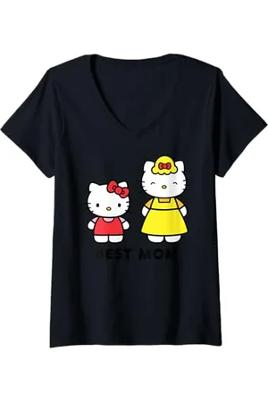 Hello Kitty Femme , meilleure maman T-Shirt avec Col en V