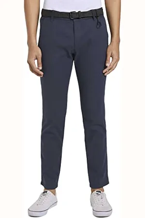 TOM TAILOR Hommes Pantalon chino droit avec ceinture 1020451, , 30W / 32L