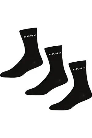 DKNY Chaussettes longues Smart Designer pour femmes, 100 % coton, lot de 3 paires, blanches, taille unique