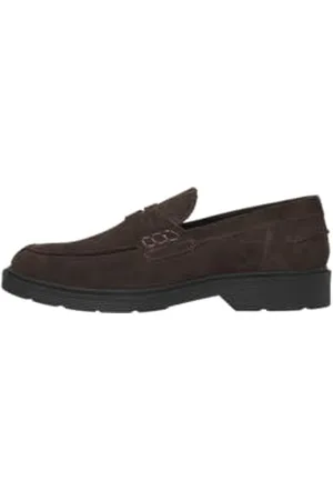 JACK & JONES Homme Suede Loafer Jfwdax Mocassins en Daim, Marron/Pierre, 41 EU