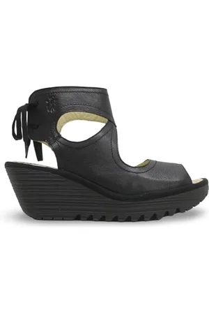 Fly London Femme YULP571FLY Sandal, Black, 39 EU