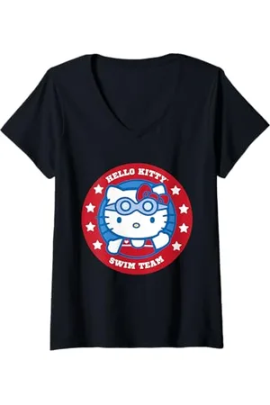 Hello Kitty Femme Swim T-Shirt avec Col en V