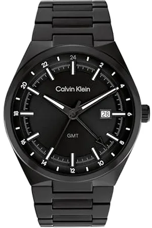 Calvin Klein Montre à Mouvement Quartz à Trois Aiguilles avec Calendrier pour Homme Collection DISTINGUISH avec Bracelet en Acier Inoxydable
