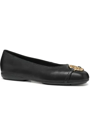 Geox Femme D ANNYTAH W A Ballerines Plates, Black, 38 EU