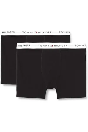 Tommy Hilfiger Boxers Lot de 2 Garçon avec Ceinture à Motif Logo, Noir (Black/Black), 14-16 Ans