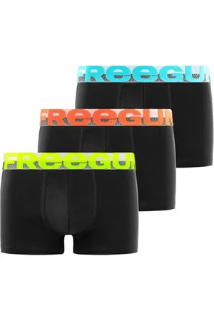 Freegun Boxer Enfant Coton, Calecon Garçon, Uni, Maille Aérée et Anti-Irritation (Lot de 3), , Taille 12/14 Ans