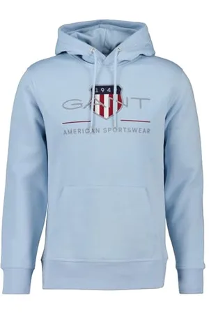 GANT Reg Archive Shield Hoodie Sweatshirt à Capuche, Fresh Blue, L Homme