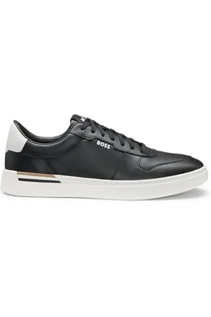 HUGO BOSS Hommes Clint Tenn Baskets en Cuir à Rayures emblématiques