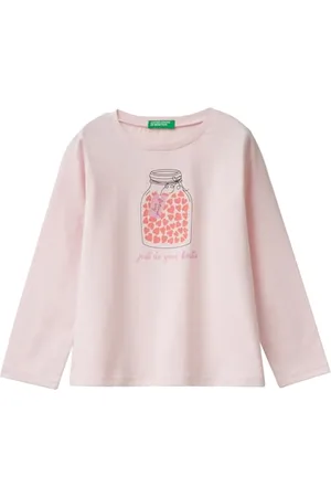 Benetton T-Shirt M/L 3096G10H1, T-Shirt Manches Courtes Fille, Rosa