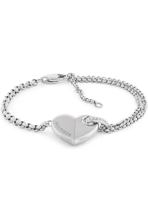 Tommy Hilfiger Jewelry Bracelet en Chaîne pour Femme en Acier Inoxydable avec un Charm en Forme de Cœur - 2780928