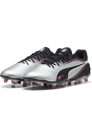 PUMA Mixte King Match FG/AG Chaussure de Football, Silver Black-Sun Struck White, 41 EU