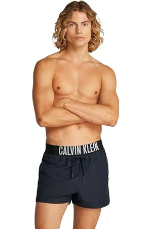 Calvin Klein Slip de Bain Homme Short avec Ceinture Emblématique, Bleu (Dark Sapphire), L