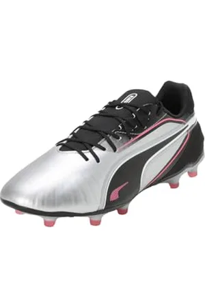PUMA Mixte King Match FG/AG Chaussure de Football, Silver Black-Sun Struck White, 43 EU