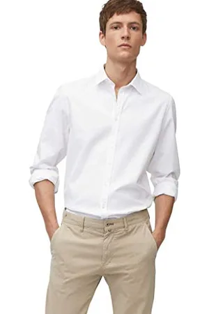 Marc O’ Polo Marc OߴPolo Hommes Chemise en Coton Manches Longues, (White), XS