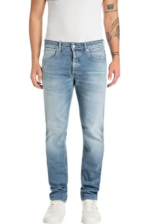 Replay Herren Jeans Grover Straight-Fit Original, Blau , 36W / 32L