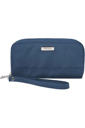 Travelon Portefeuille à Double Fermeture éclair avec Blocage RFID, , 7.5”W x 4”H x 1.25”D, Portefeuille à Double Fermeture éclair avec Blocage RFID