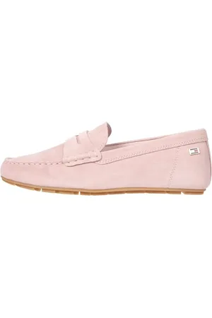 Tommy Hilfiger Chaussures de Conduite Femme Flag Soft Suede Loafer Élégantes, Rose (Foggy Pink), 39