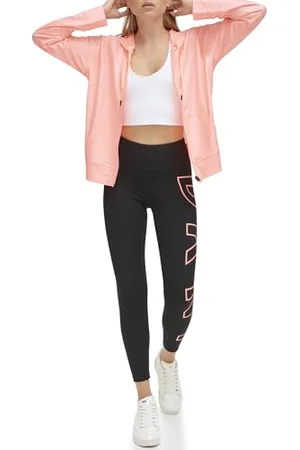 DKNY Collant Taille Haute 7/8 avec Logo explodé Leggings, , M Femme