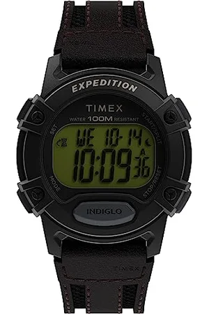 Timex Homme Numérique Quartz Montre avec Bracelet en Cuir TW4B316009J