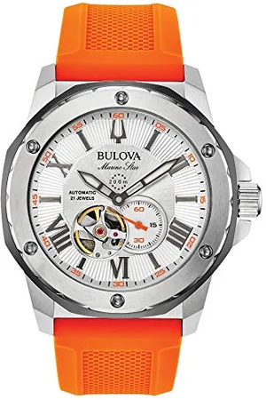 BULOVA Mens Analogique Automatique Montre avec Bracelet en Silicone 98A226