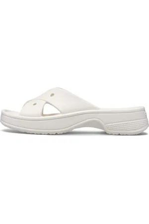 Crocs Femme Classic Womens Cross Strap Sandales, Chalk, 39/40 EU