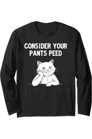Dank and Funny Meme Apparel Consider Your Pants Peed, Cat Owners Manche Longue