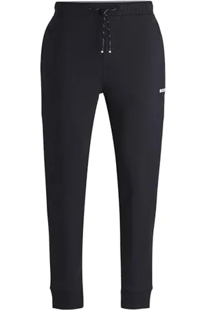 HUGO BOSS Hommes Hadiko 1 Bas de survêtement en Coton mélangé avec Ruban à Rayures sur Les côtés