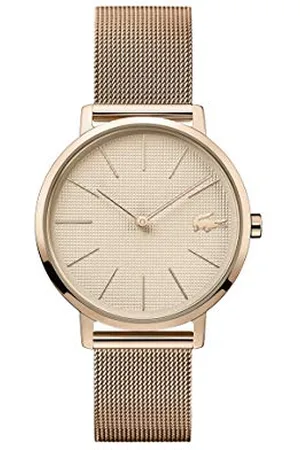 Lacoste Montre Analogique à Quartz pour Femme Collection Moon avec Bracelet Milanais en Acier Inoxydable Couleur Or Rose - 2001080