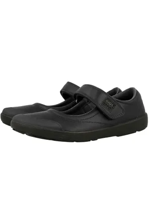 Gioseppo Ballerines Type COLLÉGIENNE Noires en Peau avec Fermeture RÉGLABLE Lambda